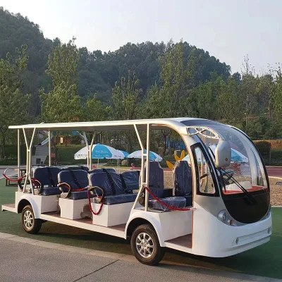 15kW Motor Super Charge 14 asientos de coche de autobús turístico eléctrico Carrito de Golf Mini Bus
