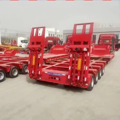 Práctico Semi-Trailer de plataforma plana baja, Semi-Trailer de chasis bajo, Excavadora de 3 ejes/4 ejes/6 ejes/8 ejes/10 ejes, cargadora, vehículo de transporte de tanque