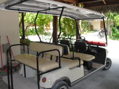 6 pasajeros del asiento trasero plegado Eléctrico Eléctrico autobús de turismo Club de Golf Cart (LT-A4+2)