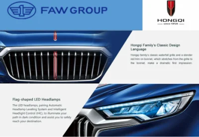 Venta caliente de lujo 4 ruedas 5 asientos de alta velocidad izquierda Vehículos eléctricos de accionamiento manual China Hongqi H5