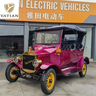 Barato 4 Wheel Drive Electric Street Legal Golf Carts visita turística Club Car Vintage Golf Cart Modelo T a la venta