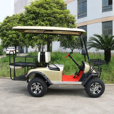 Asiento de patrón de color azul muy potente de 72V de litio Sistema AC 4 6 Plazas levantado motorizada Utilidad eléctrica fuera de carretera coche cochecito de golf