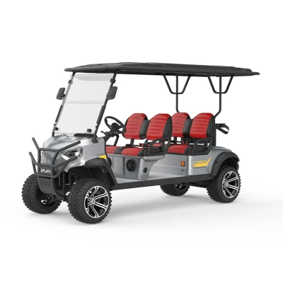 Hotel Beach Luxury 4 Passenger Golf Cart Lithium Battery Club Carro de Golf eléctrico de 4 ruedas