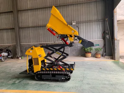 Carga hidráulica completa 500kgs 1ton arranque eléctrico Servicio de orugas Mini Dúmper de oruga para la venta
