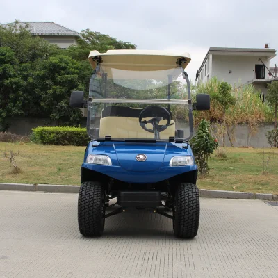 Golf Cart 2+2 plazas Electric Cart azul marino vehículo utilitario Blackroof