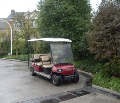 6 pasajeros del asiento trasero plegado Eléctrico Eléctrico autobús de turismo Club de Golf Cart (LT-A4+2)