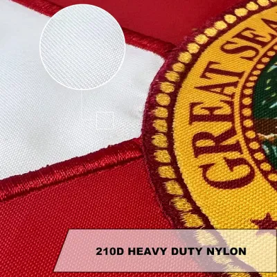 Custom 12X18inch Florida State Embroidery cosido de nylon de altas prestaciones barco/barco/yate/jeep/golf Bandera de carro con 4 filas de cosido Color vivo cosido-resistente cosido
