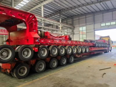 200/300/500t Semi Trailers de servicio pesado de cama baja módulos especiales vehículo Para el transporte de puente