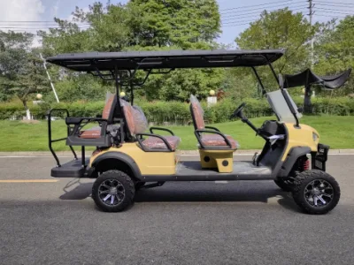 6 plazas Golf Car 6 persona Golf Cart para turistas 4 chasis de acero eléctrico de ruedas con carga