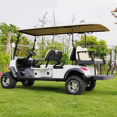 La CE aprobó 4 personas Carrito de golf eléctrico con llantas paragolpes delantero y cesta delantera de caza para la venta de coche eléctrico