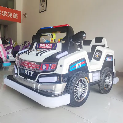 Niños coche de policía eléctrica para niños asientos Paseo de juguete