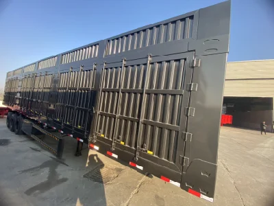 Dashan lado que gira Semi-remolque izquierda y derecha Autodescarga elevada Caja 60t/70t/80t100t Semi-remolque de servicio pesado