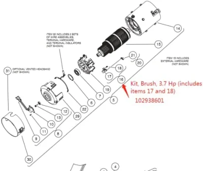 El motor del cepillo Cepillo de Clubcar 102938601