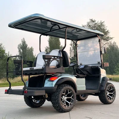 Mejor Marca personalizada Carro de Golf 4 plazas 5 estrellas Scooter motorizado avanzado EV Black Bar American Club Car Golf Buggy for Villages Airport Desert