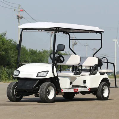 Champagne 4 + 2 asientos pasajeros de diferentes colores de Seguridad turística Coche Caza eléctrico Golf Cart/Buggy Precio con batería de plomo ácido y. Batería de litio
