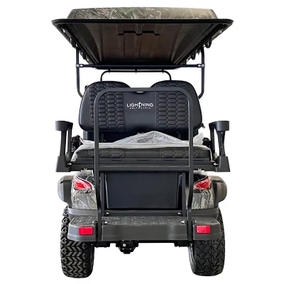 Carrito de golf eléctrico de caza con asientos personalizados, antiguo, legal para circular por la calle, con capacidad para 4+2 personas, equipado con batería de litio.