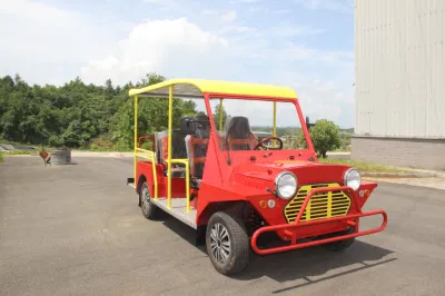 Vehículo de recorrido turístico eléctrico vehículo de golf eléctrico (rojo+amarillo)