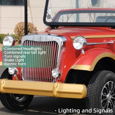 Mejor Color personalizado 11 pasajeros Cesta turística Antigüedades eléctricas Tour Mini Bus 4 fila eléctrico Vintage Classic Precio del coche Para la venta
