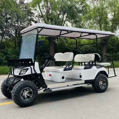 Blanco mejor 4+2 persona 6 asientos Golf Carro movilidad Scooter Motorizado Modified Electric Mini Golf Cart para la venta