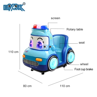 Juego de Video Juego eléctrico de coches de la policía de cute operado con monedas Coche de niños Swing
