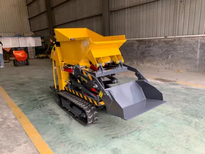 Carga hidráulica completa 500kgs 1ton arranque eléctrico Servicio de orugas Mini Dúmper de oruga para la venta