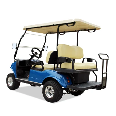 Golf Cart 2+2 plazas Electric Cart azul marino vehículo utilitario Blackroof