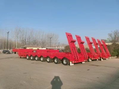 Práctico Semi-Trailer de plataforma plana baja, Semi-Trailer de chasis bajo, Excavadora de 3 ejes/4 ejes/6 ejes/8 ejes/10 ejes, cargadora, vehículo de transporte de tanque