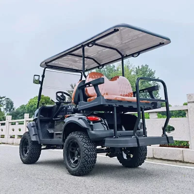 La CE aprobó 4 personas Carrito de golf eléctrico con llantas paragolpes delantero y cesta delantera de caza para la venta de coche eléctrico