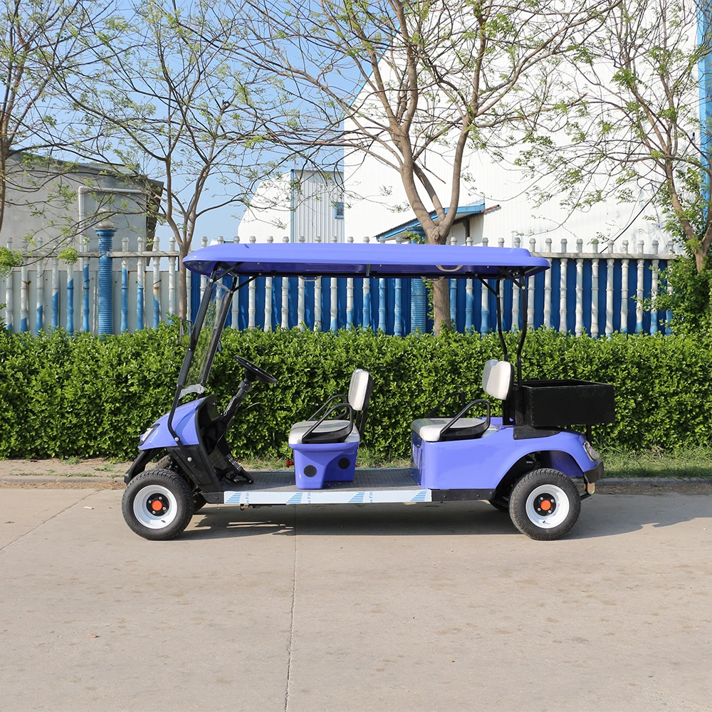 4 Seats Blue Electric Golf Sightseeing Car for Hotel and Resorts