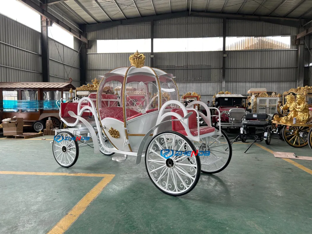 2023 Classical Royal Horse Carriage Luxury Wedding Air Condition Cinderella Comfortable European Family Tourist Electric Vehicle