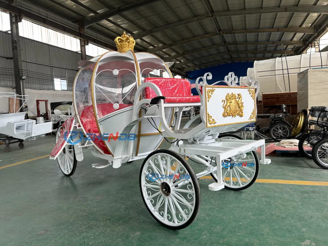 2023 Classical Royal Horse Carriage Luxury Wedding Air Condition Cinderella Comfortable European Family Tourist Electric Vehicle