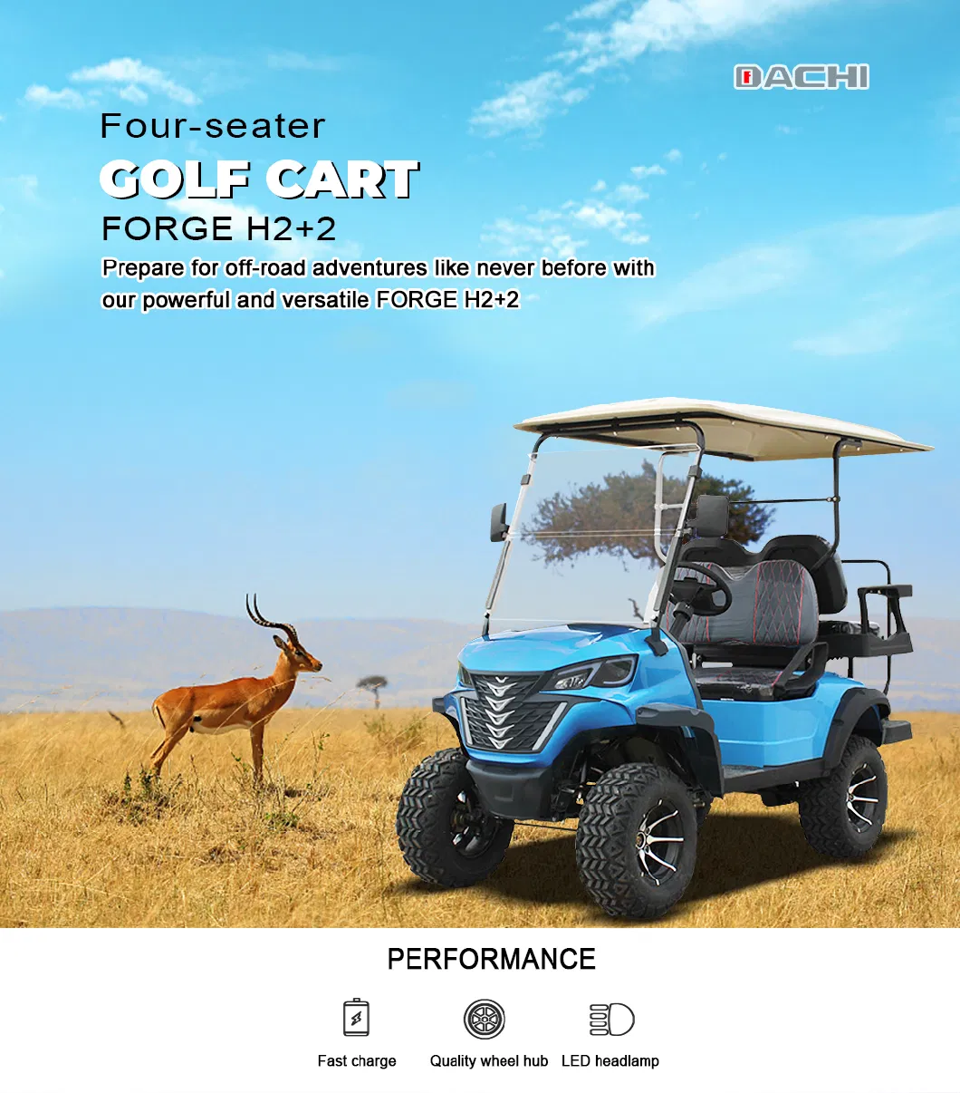 Super Quality Golf Cart Hunting 2+2 Seats Forge H2+2 Electric Golf Car