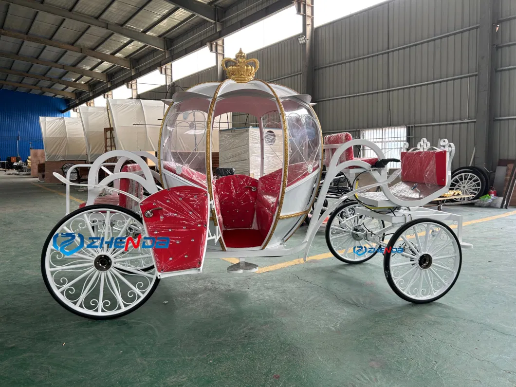 2023 Classical Royal Horse Carriage Luxury Wedding Air Condition Cinderella Comfortable European Family Tourist Electric Vehicle