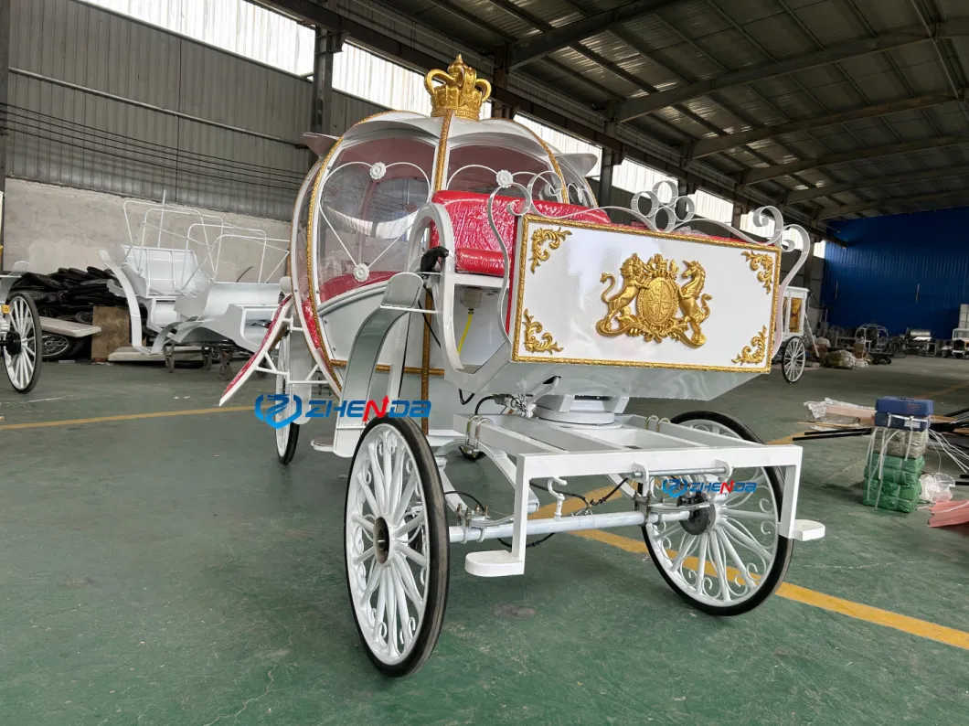 2023 Classical Royal Horse Carriage Luxury Wedding Air Condition Cinderella Comfortable European Family Tourist Electric Vehicle