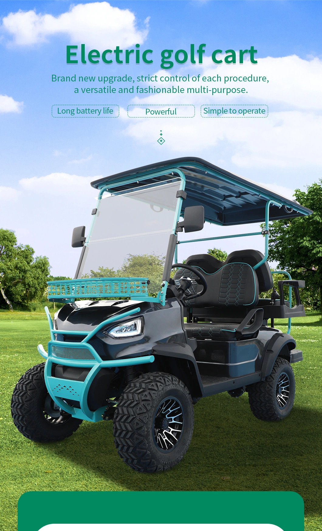 Wholesale 48V Electric Best New Electric Lithium Powered Street Legal Buggy Hunting Golf Carts