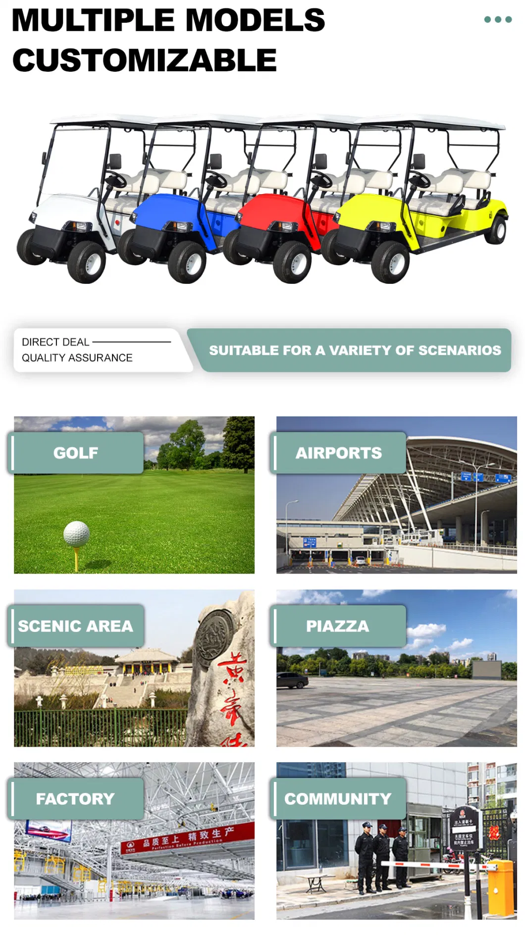 Online Buy 4 Seaters White Sport Club Car Custom Color Electric Golf Cart Golf Buggy for All Terrain
