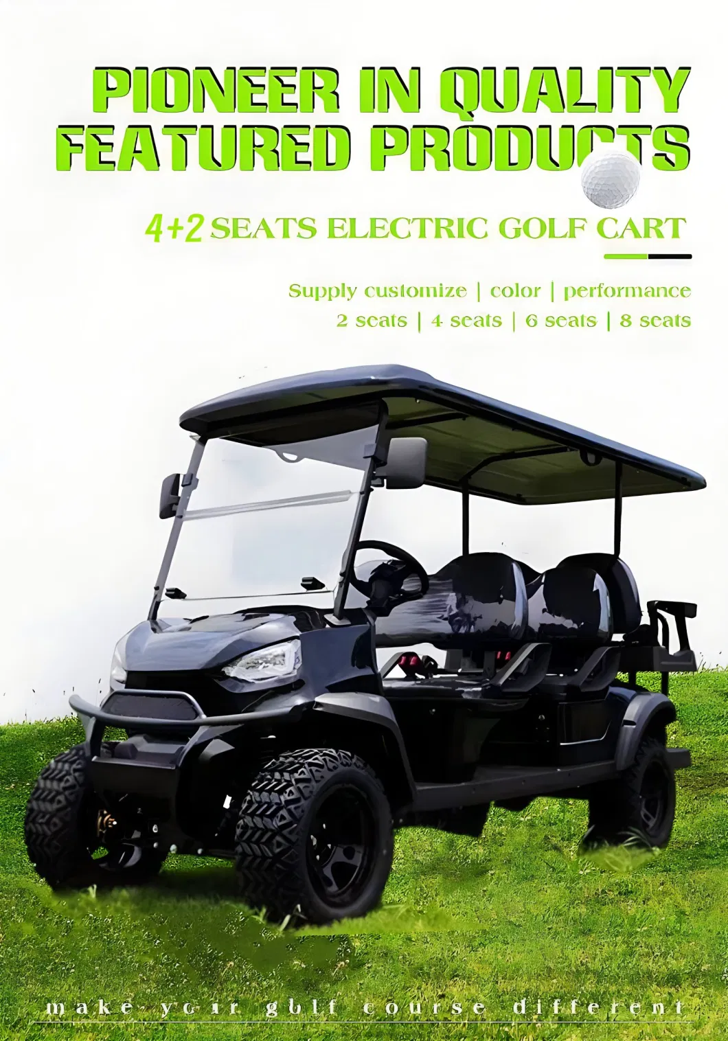 Street Legal Multifunctional Golf Car FF-Road Club 48V Cheap Golf Buggy Electric Sightseeing Golf Cart for Resort