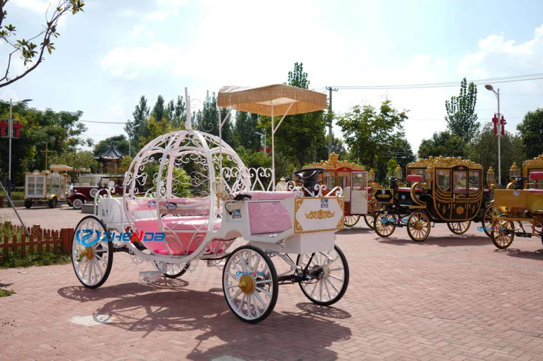 2023 Classical Royal Horse Carriage Luxury Wedding Air Condition Cinderella Comfortable European Family Tourist Electric Vehicle