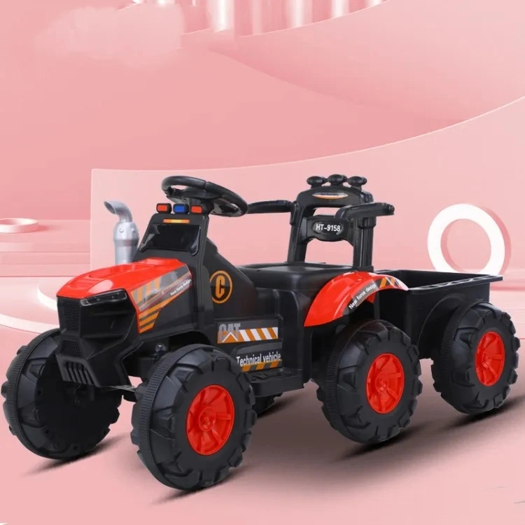 Children&prime;s Electric Tractor Toys Electric Engineering Car Can Sit People with 6 Wheels