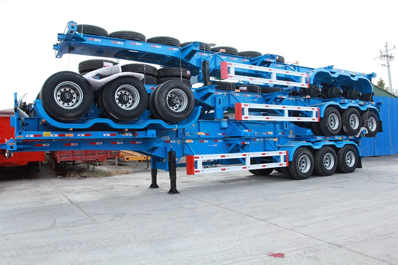 Factory Direct Sale Utility Vehicle 50tons 3 Axles Container Chassis 40FT Skeleton Semi Trailer Truck with 12units Twist Lock