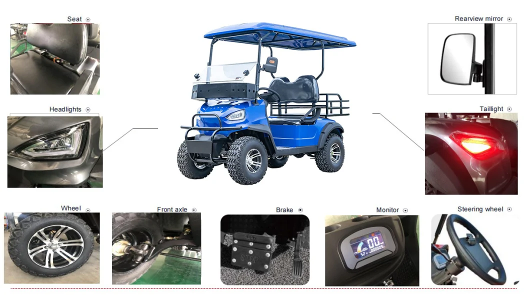 Lithium Utility Cargo Golf Cart Battery Golf Buggy with Trailer Box