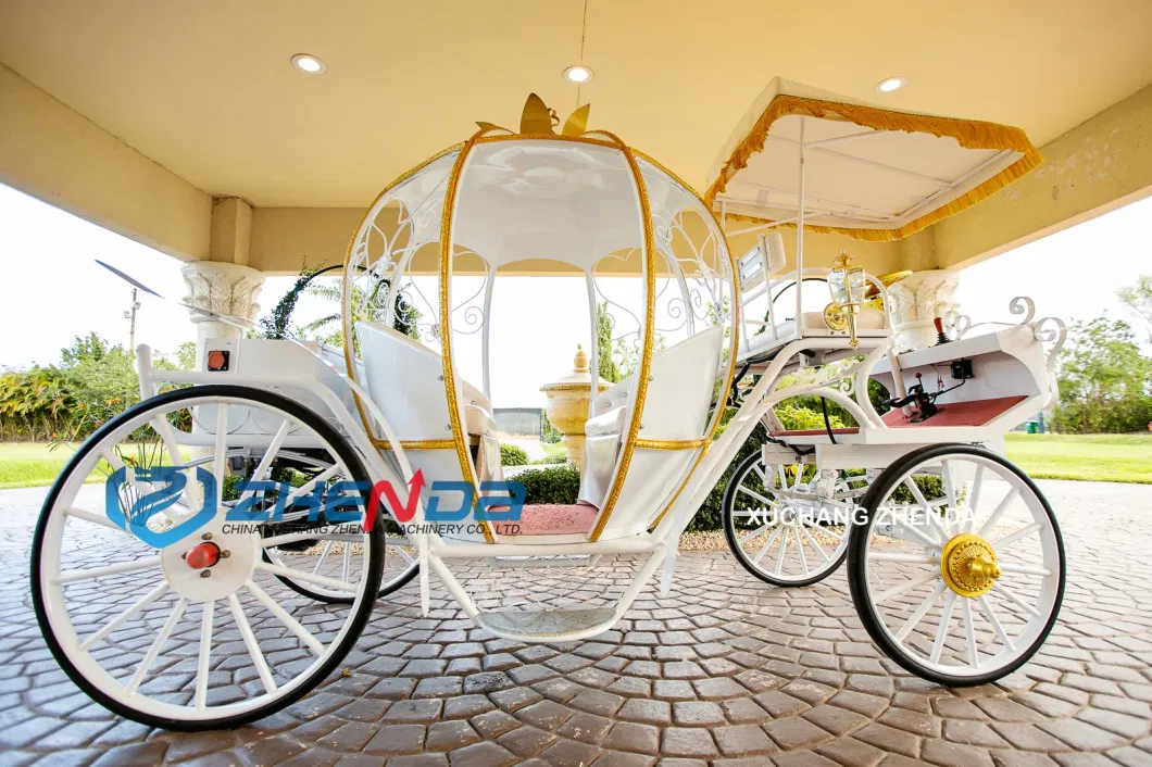 2023 Classical Royal Horse Carriage Luxury Wedding Air Condition Cinderella Comfortable European Family Tourist Electric Vehicle