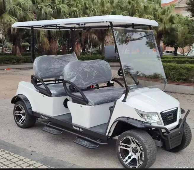 Electric Sightseeing Bus Golf Car Battery Powered 4 Seater Golf Car