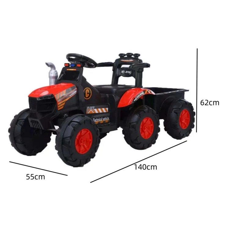 Children&prime;s Electric Tractor Toys Electric Engineering Car Can Sit People with 6 Wheels