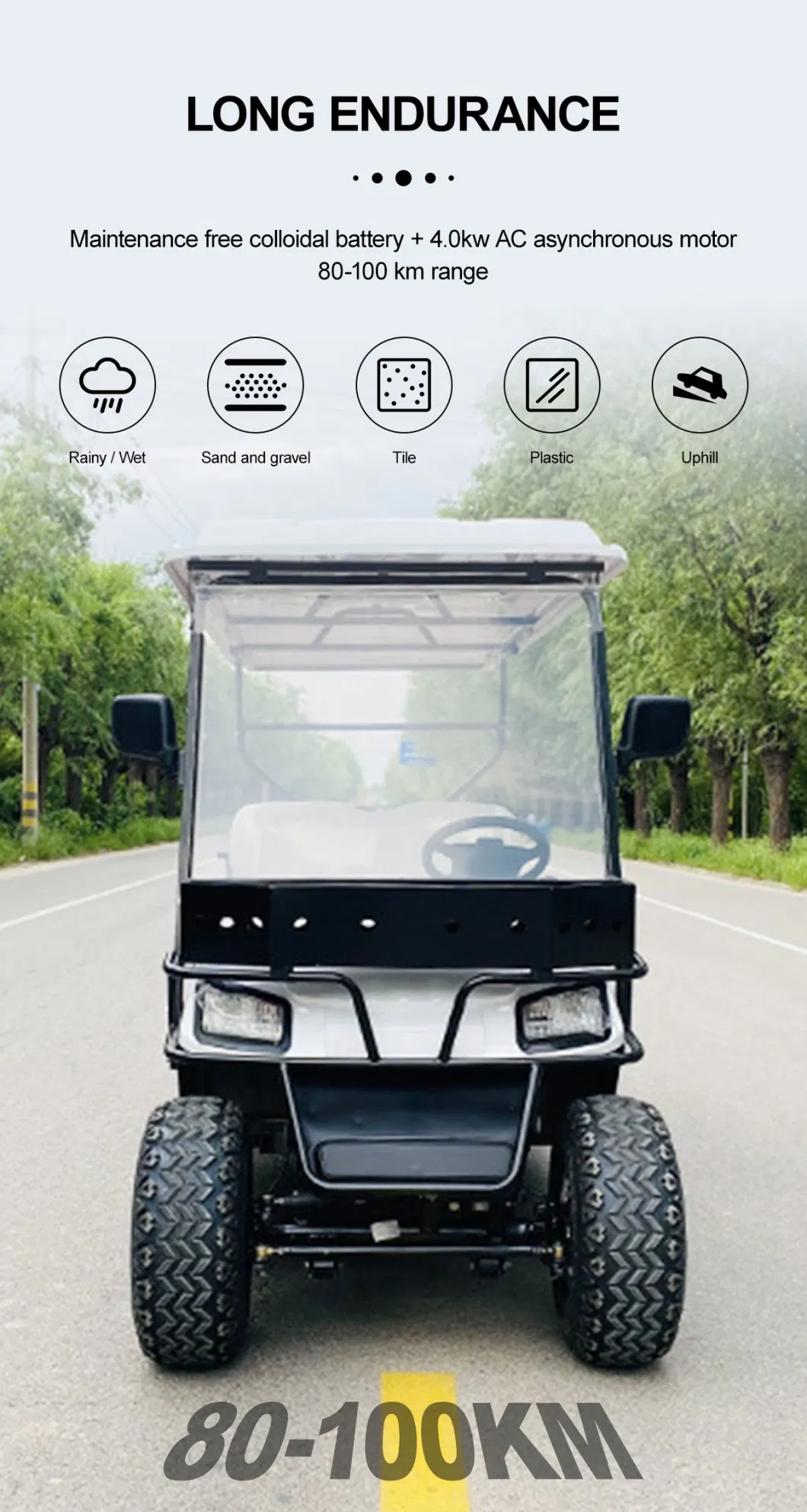 Chinese Golf Cart Manufacturers Four-Wheel Drive 3 Rows Adult Lifted Electric Golf Electric Utility Vehicle for Sale
