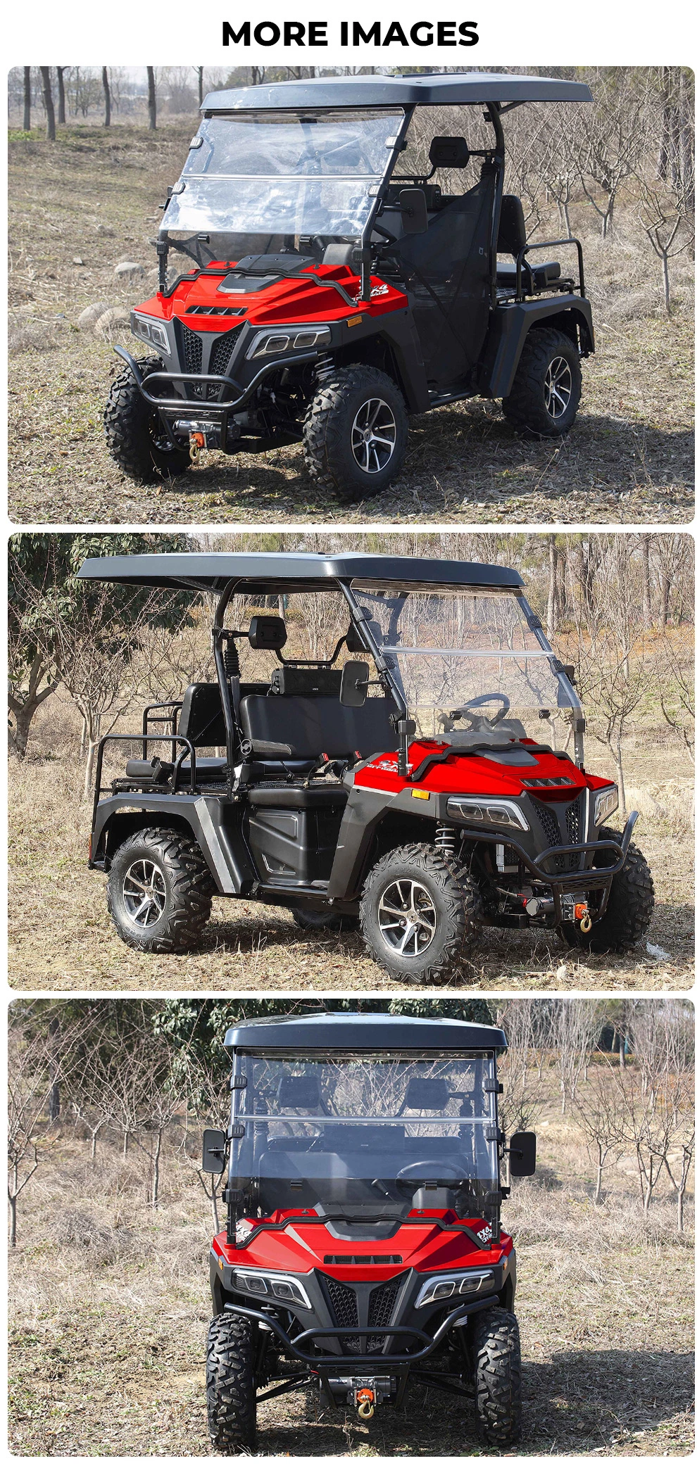 2024 Off Road Gasoline Hunting Buggy 72V Lithium Battery 4 6 Seater 10KW Club Cart 4X4 Electric Golf Car