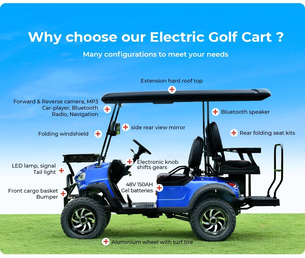 2024 Cheap Hunting Buggy 4 Seater Club Go Car Electric Golf Cart