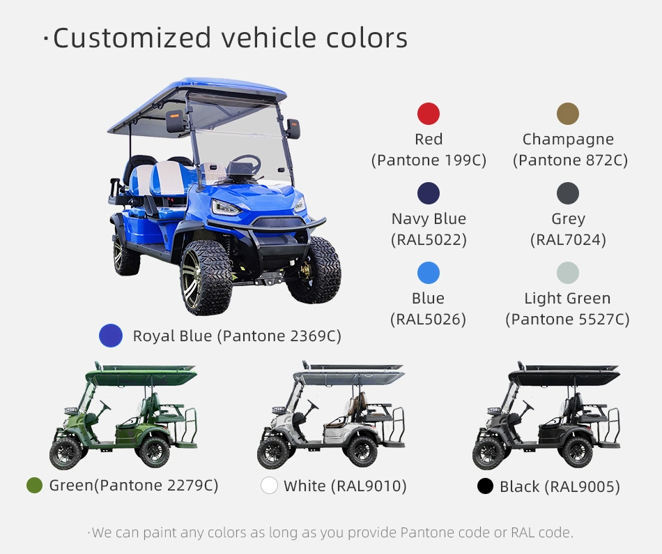 Mini Scooter off-Road 48/72 Volt Electric Golf Cart 6 Seats Electric Golf Cart off Road Hunting Vans Utility Vehicle