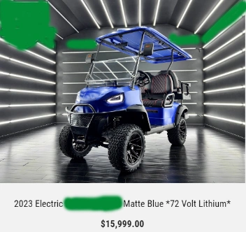 4 People Solar Powered 72V Lithium Battery off Road Electric Golf Buggy Cart