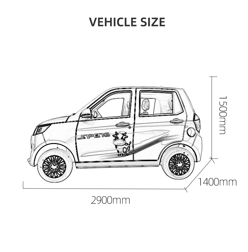 Jinpeng Small Electric Mini EV Car with EEC Small Vehicles Wholesale Cheap Price Low-Speed New Energy Vehicle Four Wheel Car Suitable for Europe Market